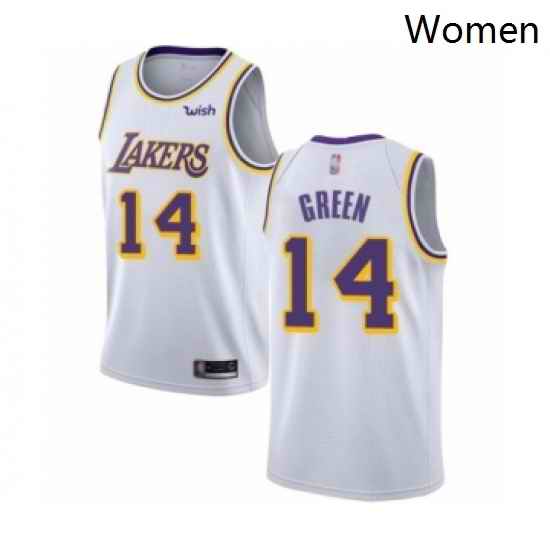 Womens Los Angeles Lakers 14 Danny Green Authentic White Basketball Jersey Association Edition